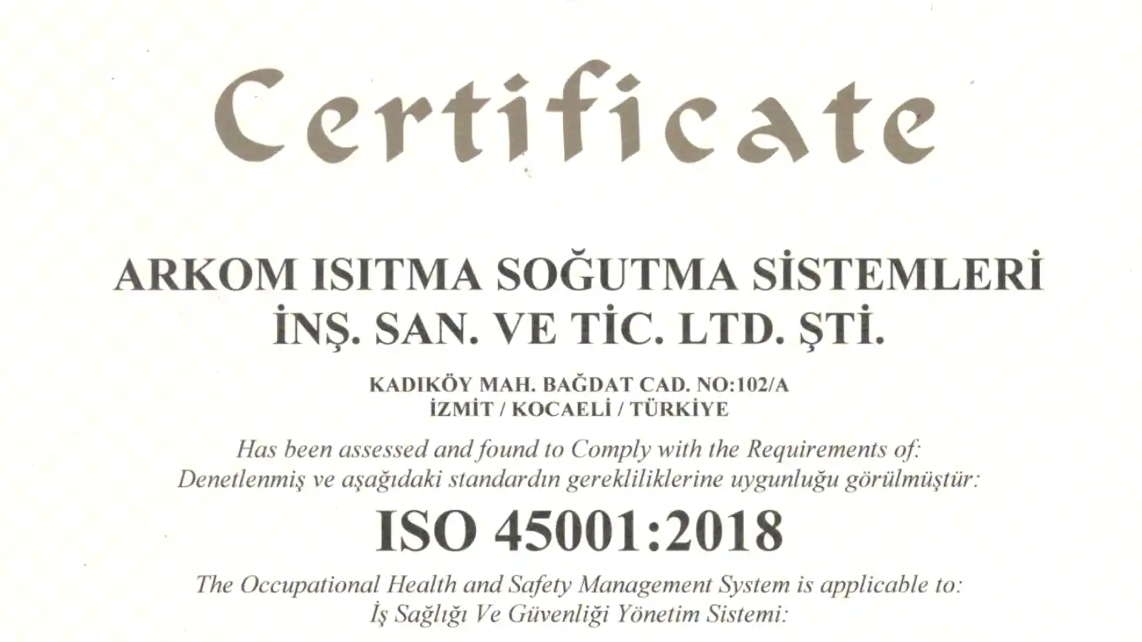 Arkom Teknik Sertifika - İSO 45001 - slug-31